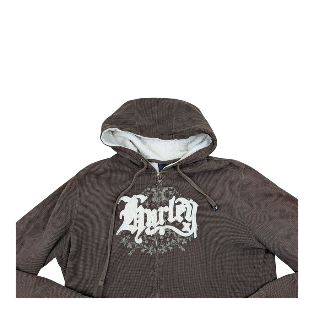 Hurley Brown Sherpa Lined Full Zip Hooded Jacket